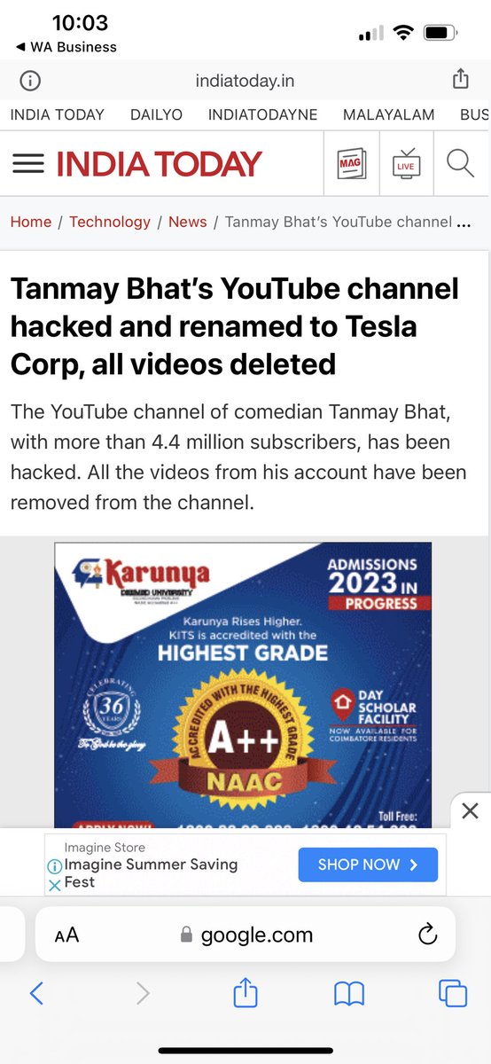 erpriyadogra's tweet photo. As per India Today’s news Same thing happened to @thetanmay ‘s Youtube . He got help but I am still stuck here . Please Help me @YouTubeIndia @TeamYouTube @YouTubeCreators @TechnicalGuruji @CarryMinati  @narendramodi @GoogleIndia 

#youtubehacked #gmailhack #recovermyaccount https://t.co/Ht5a3pfG3C