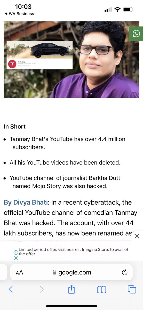 erpriyadogra's tweet photo. As per India Today’s news Same thing happened to @thetanmay ‘s Youtube . He got help but I am still stuck here . Please Help me @YouTubeIndia @TeamYouTube @YouTubeCreators @TechnicalGuruji @CarryMinati  @narendramodi @GoogleIndia 

#youtubehacked #gmailhack #recovermyaccount https://t.co/Ht5a3pfG3C