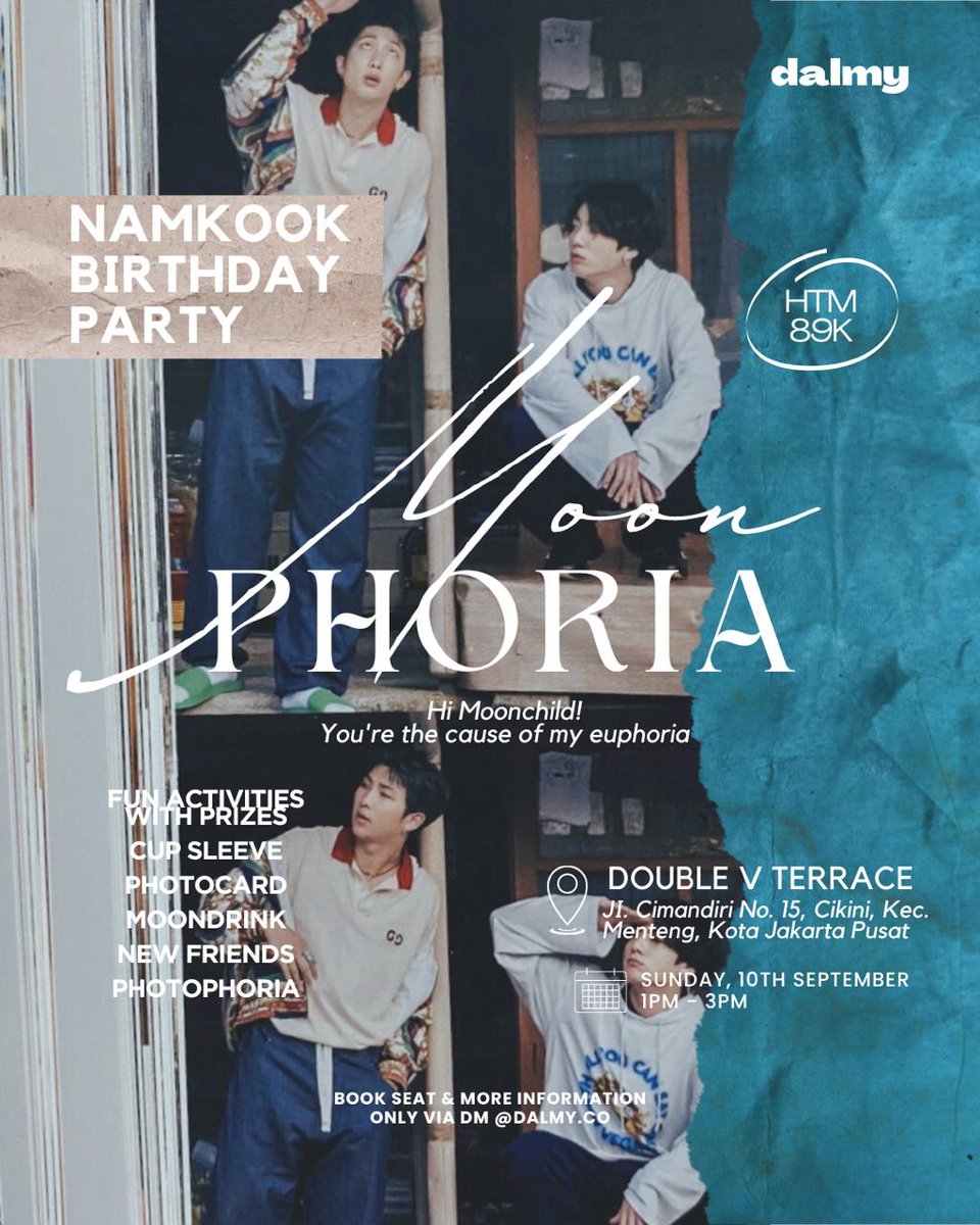meowungiee's tweet photo. 📢 Attention ARMY 📢
Calling out all ARMY to come and join us at "Moonphoria : NamKook Birthday Party"
Save the date :
🗓️ Sunday, 10 September 2023
⏰ 13.00 - 15.00 WIB
📍Double V Terrace - Jakarta
💴 HTM : 89k
(DP 40k) 

#zonauang #event #namkookbirthday #namkookbday #army https://t.co/H9BYRMVWxS