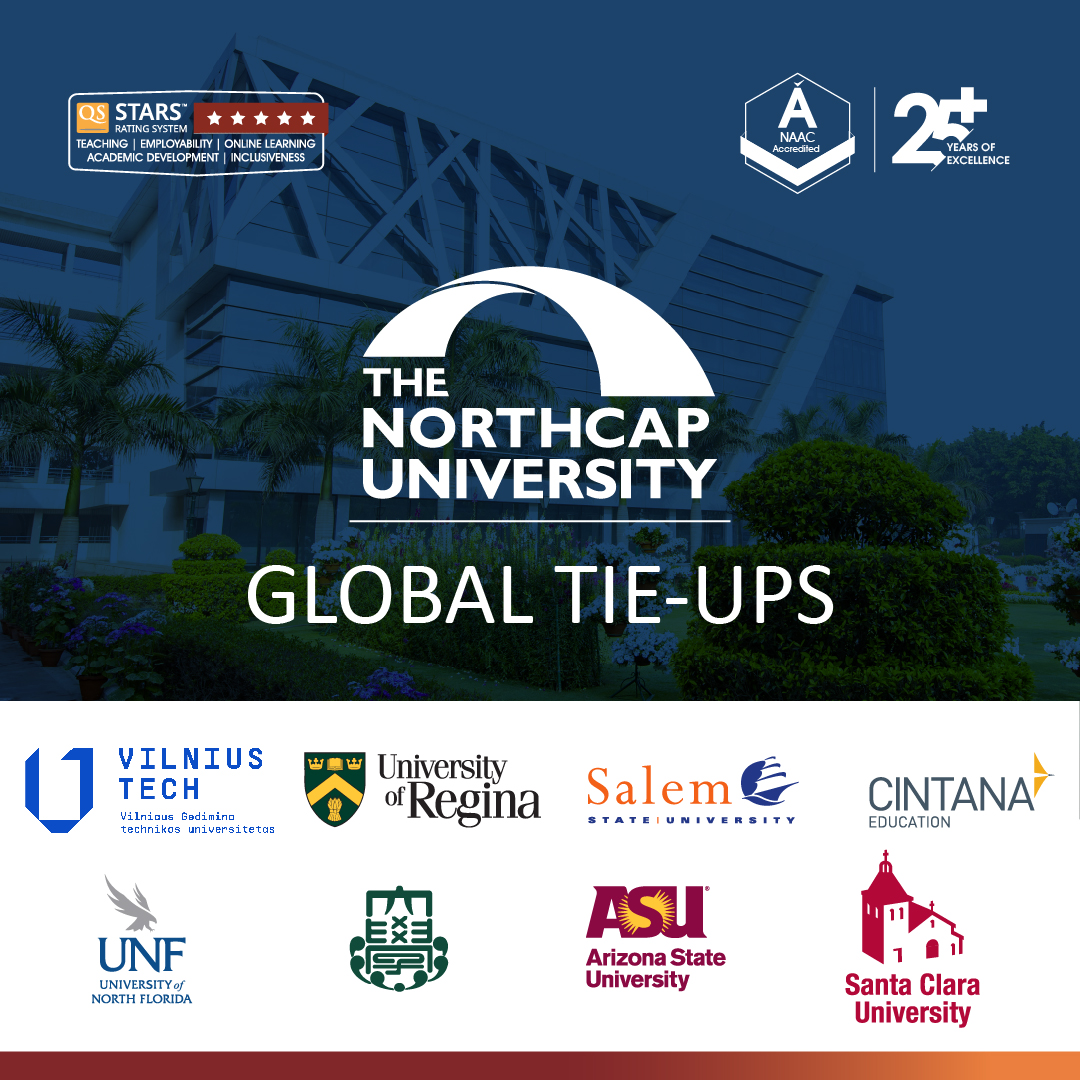 NorthCap_Univ's tweet photo. 🌍🤝We're thrilled to bring to light NCU’s partnerships with global universities like UNF, ASU, Salem State , Shibaura Institute of Technology, Regina, Santa Clara , Vilnius Tech as well as other Cintana Education Alliance universities!
#GlobalTieUps #NCU #NorthCap https://t.co/KxznZFWp1N