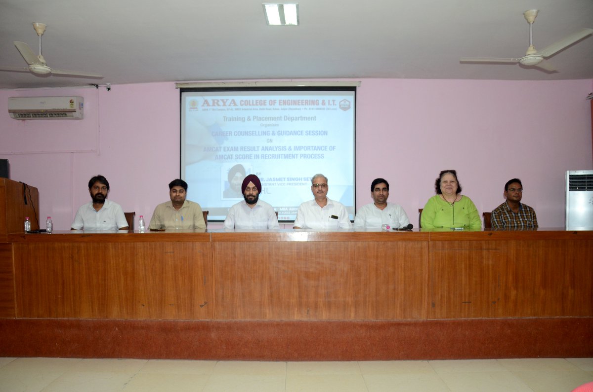 aryacolleges's tweet photo. Dept. of Training & Placement, #AryaCollege of Engineering & IT Organized #CareerCounselling & #GuidanceSession on 'AMCAT Exam Result Analysis & Importance of AMCAT Score in Recruitment Process'. The Session was delivered by Mr. Jasmeet Singh Sethi, Assistant Vice President, SHL. https://t.co/jcbBSJS305