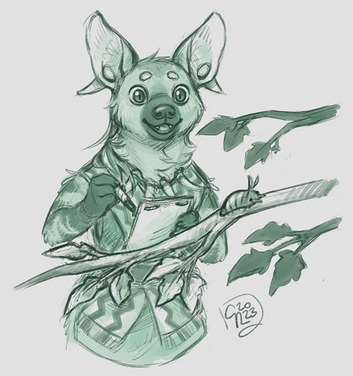 c_rowles's tweet photo. Anchor Root! Best girl trying her best Anchor Root! Delighted to get to draw her again. #pathfinder2e @paizo https://t.co/ge4owfXw4V