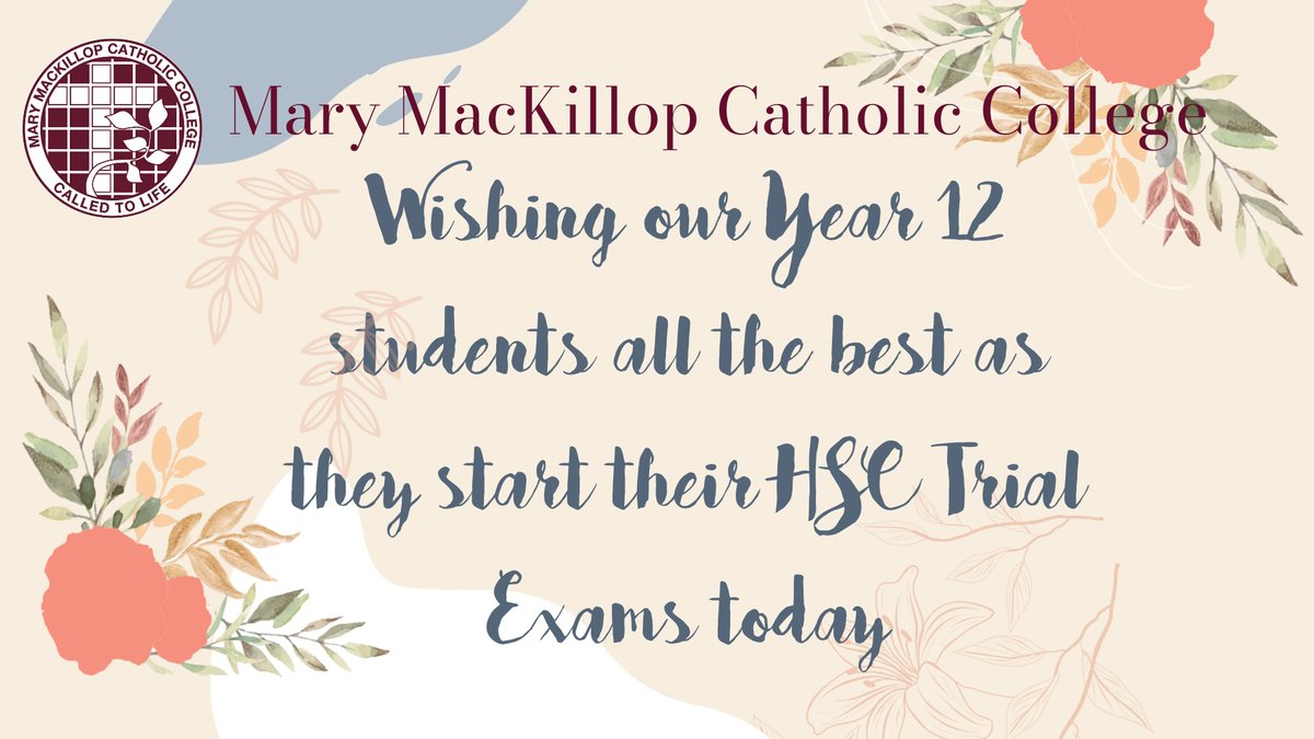 The MMCC Community wishes our Year 12 students all the best as they start their HSC trial exams today.
#empoweringyoungwomen
#thewakeleyway
#strivetothrive