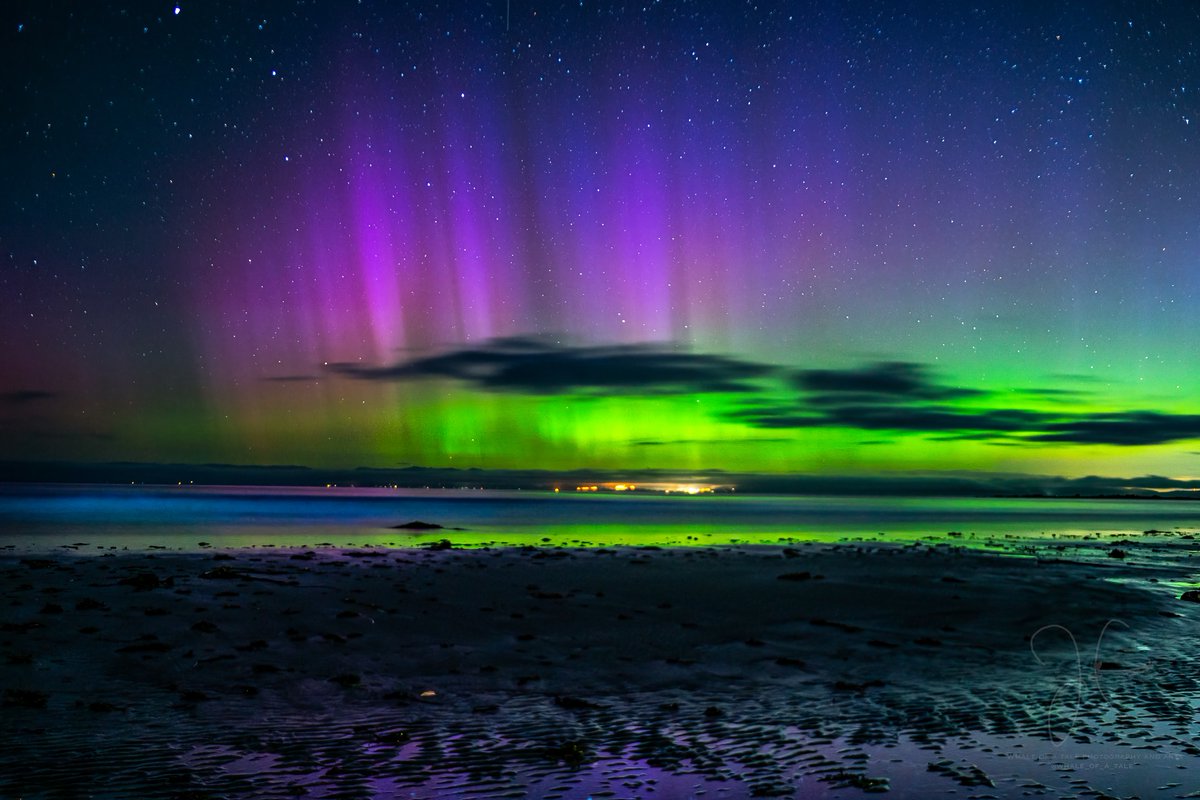 Bioluminescent waves beneath Aurora Borealis seen from Port Angeles.... just wow. 💜

📸: Jami Cantrell