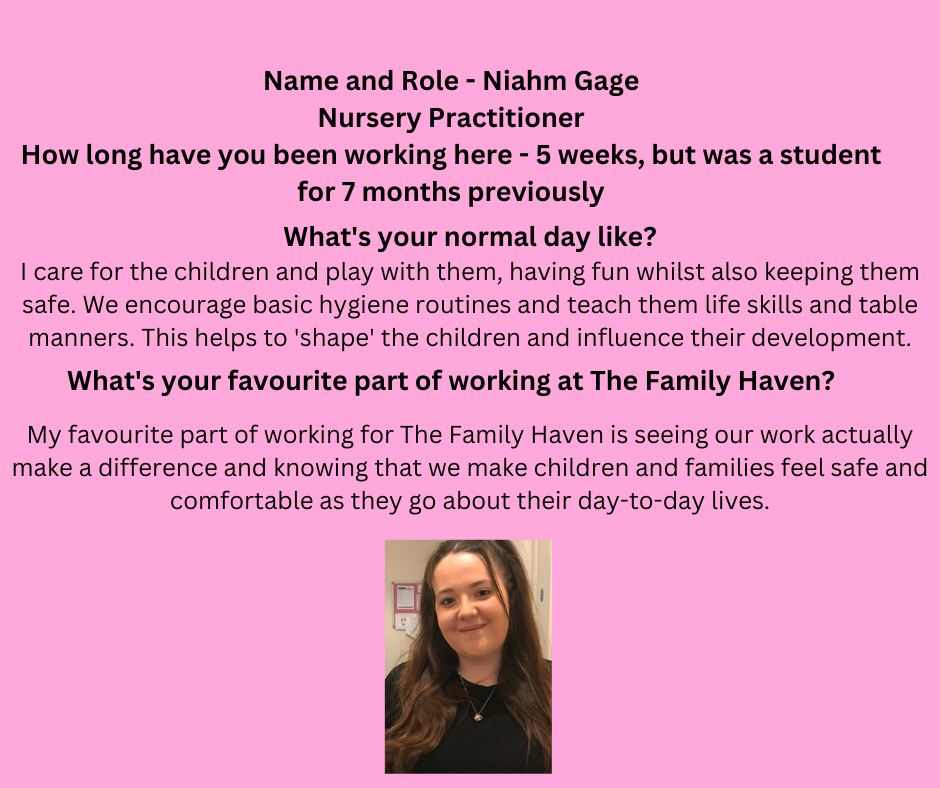 Welcome to Niahm our newest member of staff.