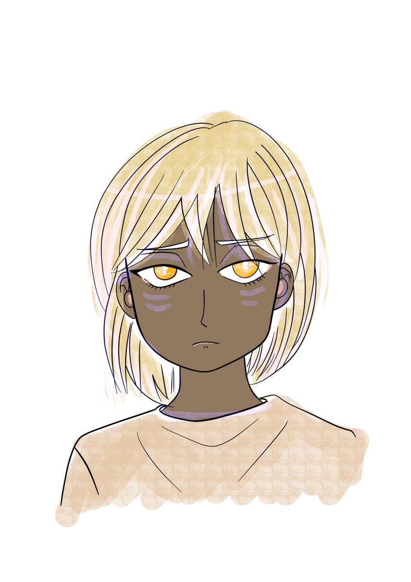 solo dark skin blonde hair white background simple background dark-skinned female yellow eyes  illustration images