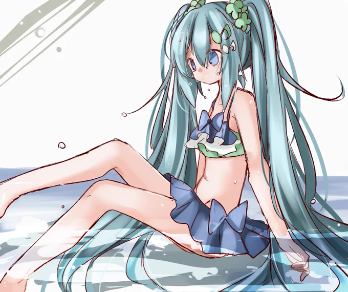 暑いので水着ミクさんを見て涼みましょ!  モジュール:グラデーションリゾート #初音ミク