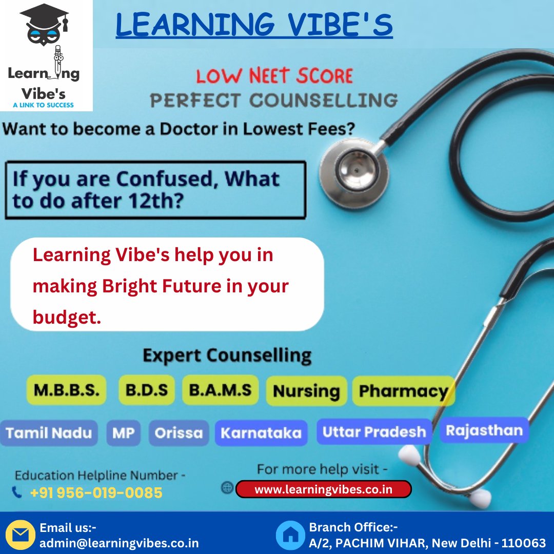 learning_vibe's tweet image. We help you to get your dream to become a doctor.
Ensuring that you get admission in your desired college.

Reserved Seats
Expert Counselling
Cheapest fees package

Apply now!
Admission open for session 2023-24.
.
.
#learningvibes #counselling #study #mbbs #NEET #hurryup #become