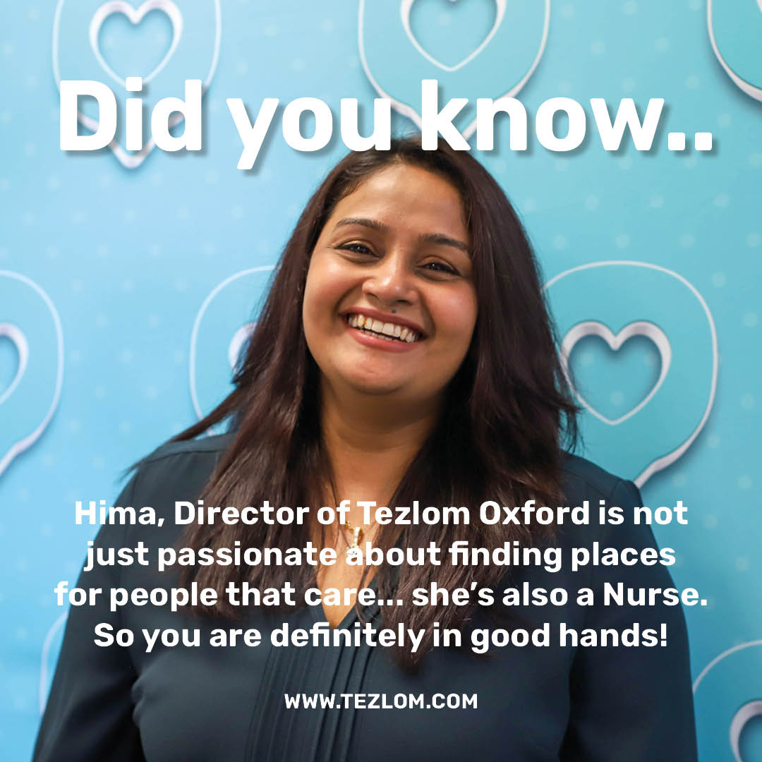 IN GOOD HANDS! 

Did you know that Hima Chaudhary, Director of Tezlom Oxford is also a Nurse? 

#tezlom #healthcarerecruitment #agencywork #tezlomoxford #careworkinoxford #supportworkinoxford #workincare #meetourfranchisees #nurses #familybusiness