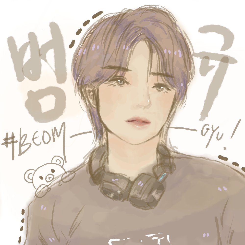 rebbitto's tweet photo. 🧸🎧! 
#BEOMGYU #TXT https://t.co/K123AiXL34