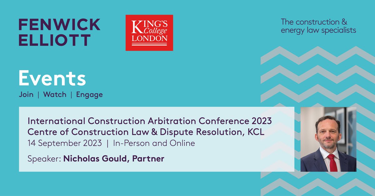 Partner @NGouldLaw is speaking at @KCL_Law’s International Construction Arbitration Conference on the use of #FIDIC and #NEC forms from the POV of the employer and contractor in the international market. 📅 14 September 📍 Online & In-Person More info: kcl.ac.uk/events/interna…