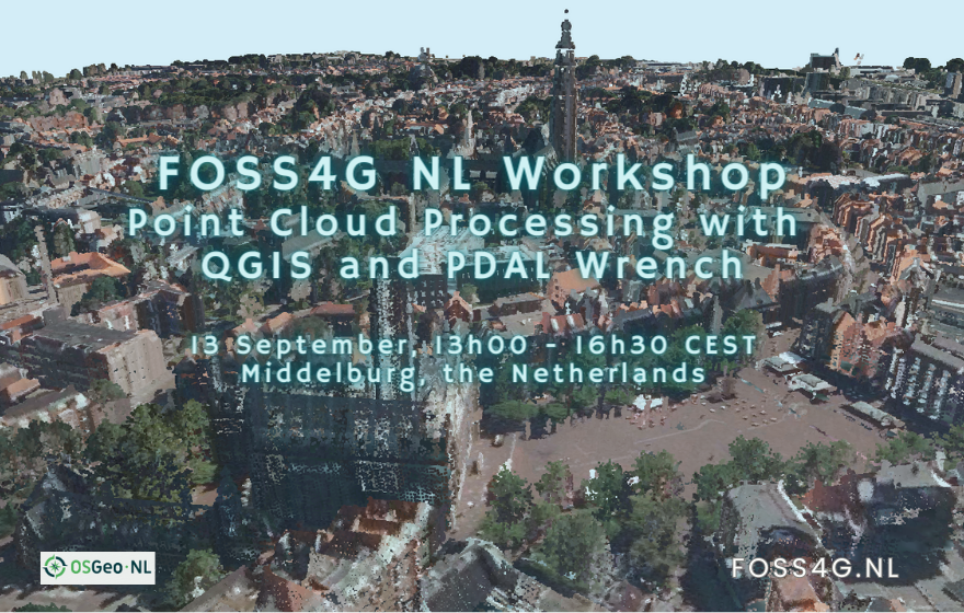 On 13 & 14 September 2023 @osgeonl is organising @foss4gnl in Middelburg. On 13 September there are workshops and I'll give one in English & Dutch on #pointcloud processing with #QGIS and #PDAL wrench. More info and registration: foss4g.nl @qgisnl #foss4g