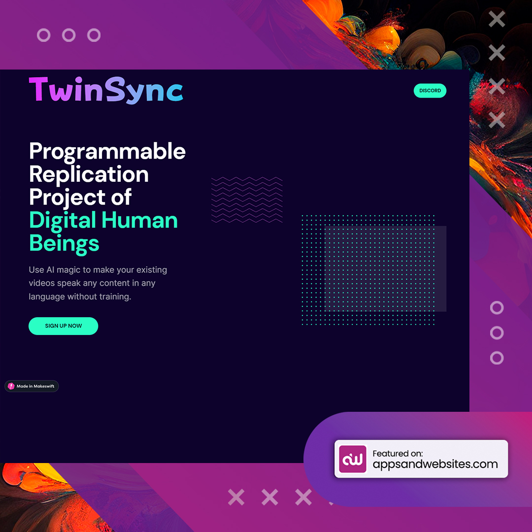 AppsandWebsites's tweet photo. Unlock your video editing skills with @TwinSync_xyz! Effortlessly influence any video, seamlessly making the person say whatever you envision. #TwinSync #VideoEditing #CreativeFreedom #ContentCreation
Visit our directory for more video tools: https://t.co/bIKqIkF6wy https://t.co/eTcLLbxjnu