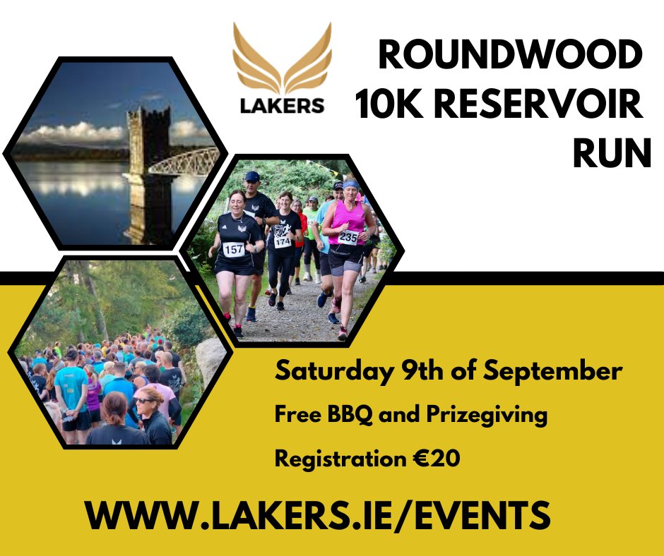 Lakers Roundwood Reservoir Run is back for 2023! This September 9th join Lakers and enjoy a scenic run or walk around the Vartry reservoir in Roundwood. With a free BBQ and prizegiving after who could ask for more?
Registration is just €20. active.com/roundwood-lein…