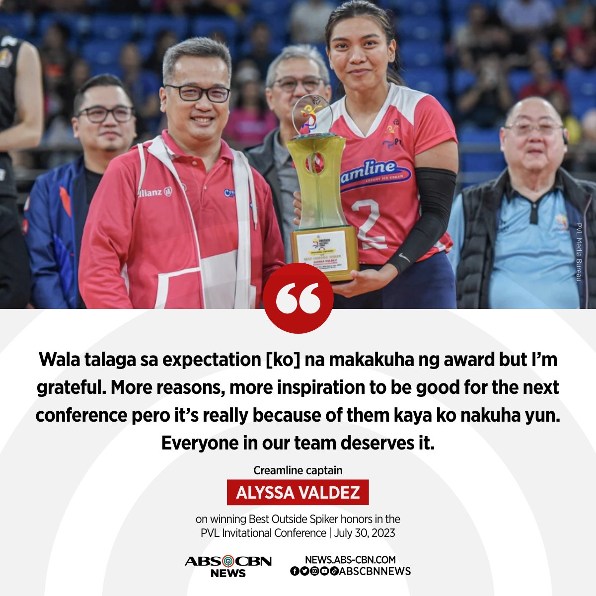 ABSCBNNews's tweet photo. It was a tough road for Alyssa Valdez to return on the court after suffering a knee injury, but the "Phenom" did not disappoint in her comeback.

FULL STORY: https://t.co/tw7pT67f4o https://t.co/sxYDeMCHC1