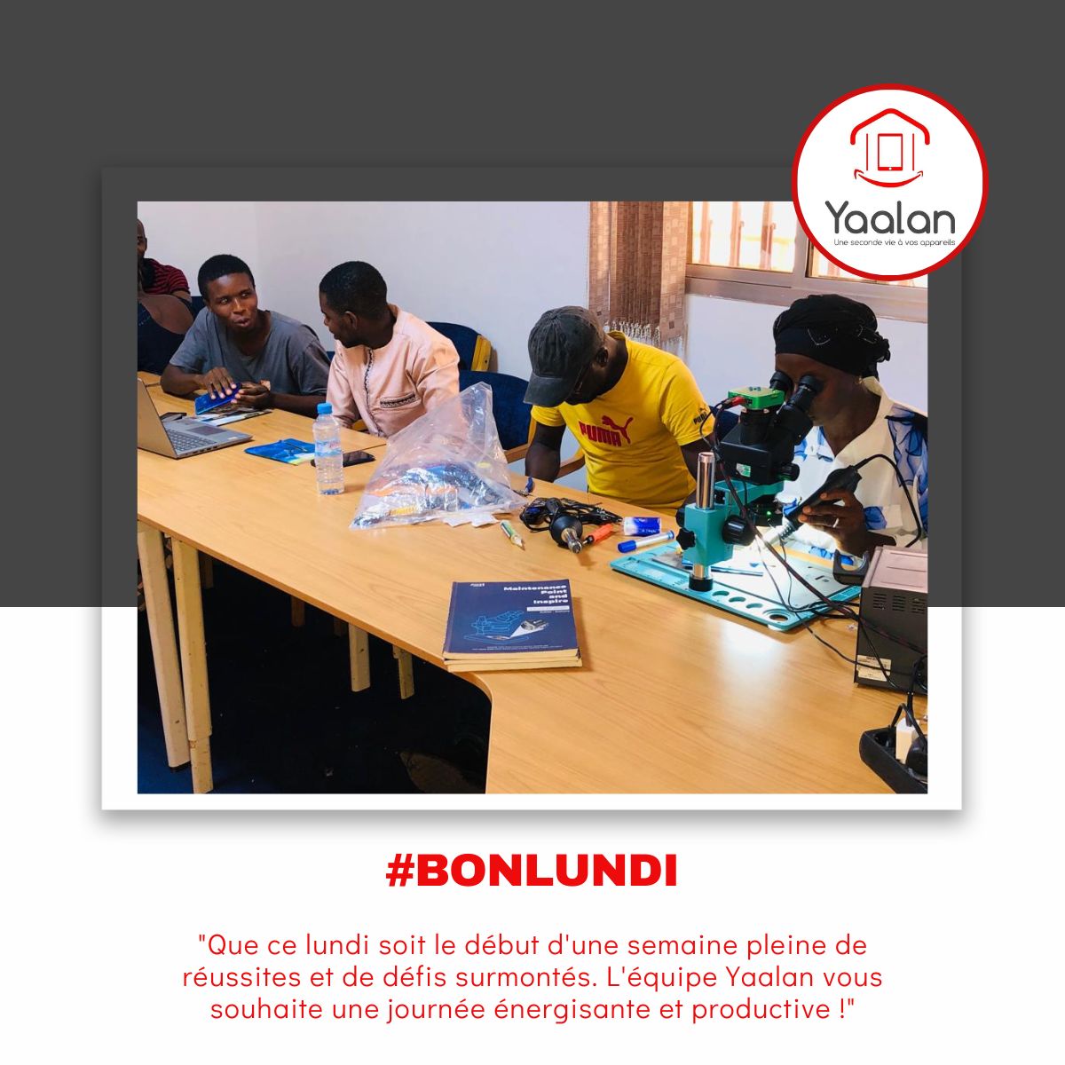 yaalanguinee's tweet photo. "Magnifique message ! 🙌 Partagez la passion et l'amour pour notre métier chez Yaalan en faisant découvrir notre page à vos amis et proches. Ensemble, rendons chaque jour spécial en offrant des services de réparation de téléphone et d'ordinateur exceptionnels. 💖 #EquipeYaalan https://t.co/9cEcxeJSkJ