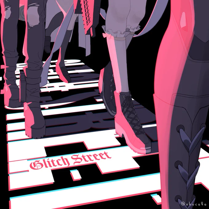 ブルアカBGM絵 6.『Glitch Street』   使用シーン: 2nd PV #ブルアカ