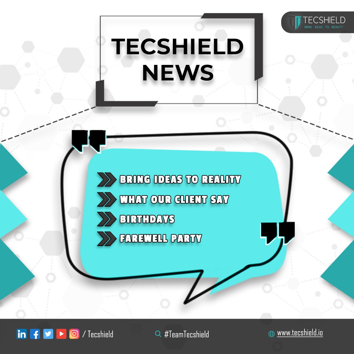TecshieldO's tweet photo. (1/1)
Tecshield News July 2023!
.
.
.
#Tecshield #TeamTecshield #bringideastorealiy #wordapp #wizordle #trailer #teamwork #Birthday #TeamFun #Celebrations #funactivities #office #workload #worktech #farewellparty #moments #teamappreciation #gamedevelopment https://t.co/meuFxiaIBR