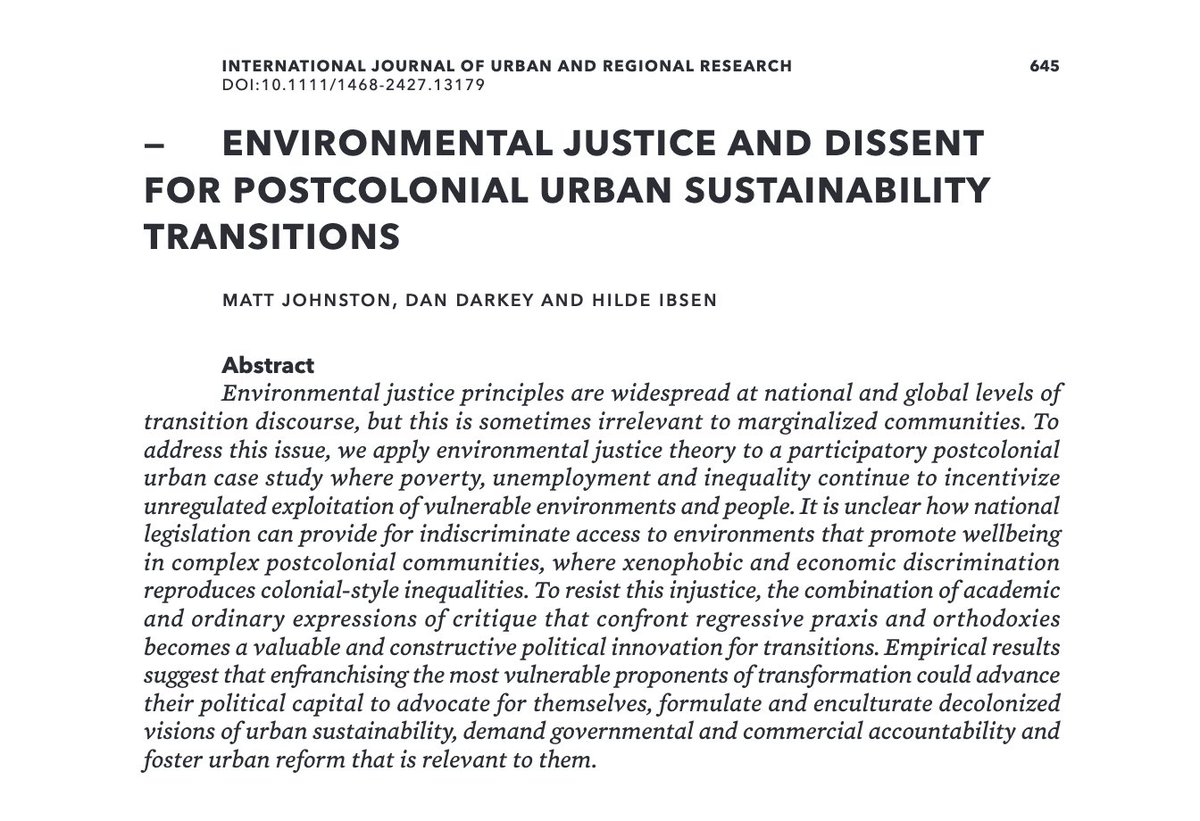 IJURResearch's tweet photo. Looking at contestations over environmental justice in Cape Town, Matt Johnson, Dan Darkey &amp; Hilde Ibsen argue poverty, unemployment &amp; inequality continue to incentivise the exploitation of vulnerable people &amp; environments,  in postcolonial contexts https://t.co/LTNhzLZstJ https://t.co/Xo96NcRCKX