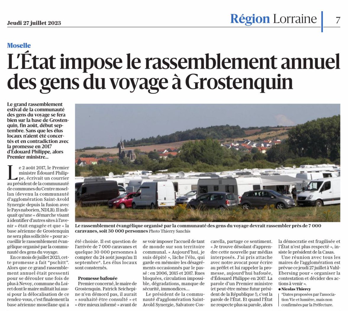 ProLaique's tweet photo. Rassemblement #évangélique #tzigane à #Grostenquin 2023
L'émoi local : peurs diverses et colère en raison d'un manque de concertation
➡️ Cf. le Républicain Lorrain (27/07/2023) https://t.co/yKyMbnAwFX