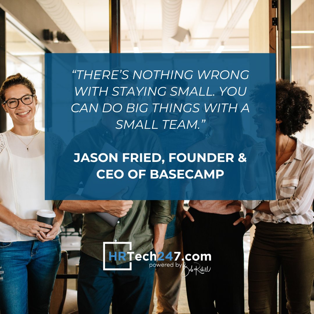 Friday Quote!

“There’s nothing wrong with staying small. You can do big things with a small team.”
- Jason Fried, Founder & CEO of Basecamp

hrtech247.com

#hrtech247 #business #hrtechnology #hrsoftware #payrollsoftware #payroll #community #virtualexpo