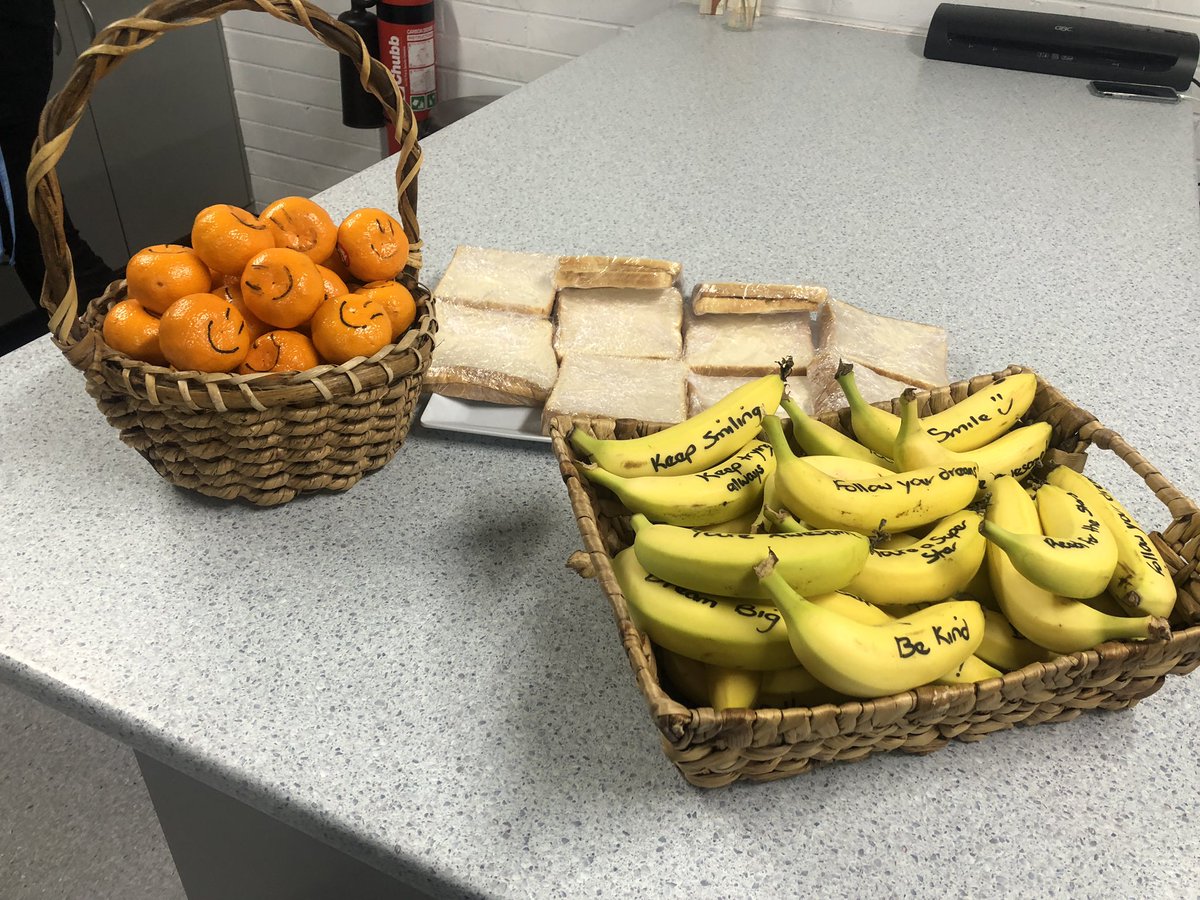 When the office staff want students to smile and receive a positive message when collecting their fruit. @MarkDiamondLPS