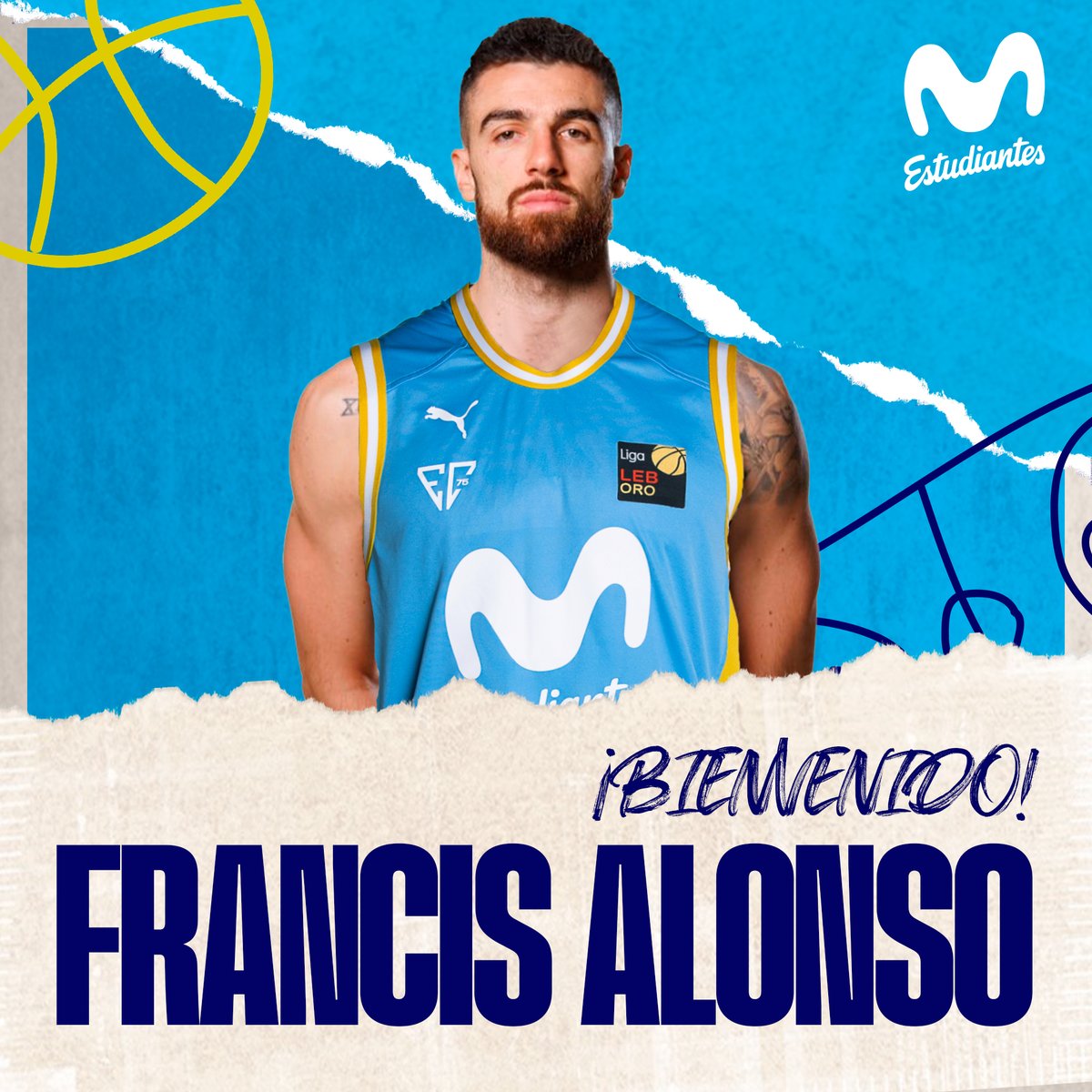 OFICIAL Francis Alonso @francisalonso10 (1,91m, 1996, Málaga) es el nuevo fichaje de @movistar_es Estudiantes. 👉movistarestudiantes.com/leb-oro/bienve…