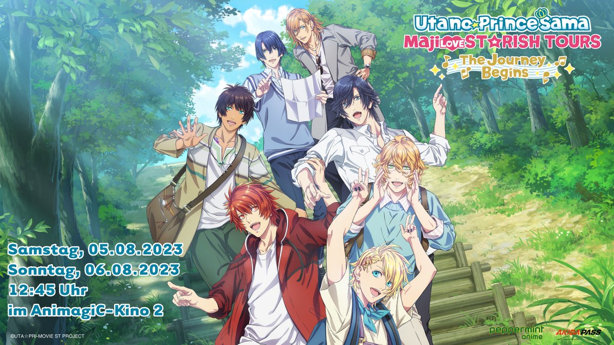 PepperAnime's tweet photo. Nur noch 4 Tage bis zur #AnimagiC2023!
#UtanoPrincesama Maji LOVE ST☆RISH TOURS inklusive dem Special "The Journey Begins"! laufen am Samstag und Sonntag ab 12:45 Uhr im AnimagiC Kino 2 als Double Feature!
#anime #manga #UtaPri #SummerOfAnimagiC @AnimagiCtweet https://t.co/J8eDBIVuzX