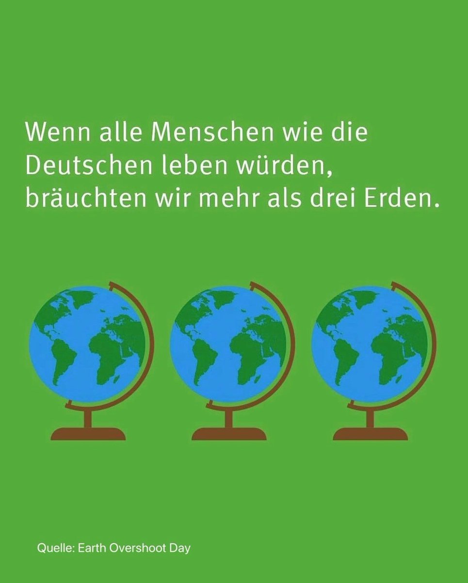 Umweltbundesamt's tweet photo. #MovetheDate
Das Ressourcen-Budget für 2023 ist aufgebraucht: Bis zum 2. August hat die Menschheit so viel verbraucht, wie die Erde im ganzen Jahr erneuern kann. Wenn alle Menschen so leben würden wie die in 🇩🇪, wären die Ressourcen bereits am 4. Mai aufgebraucht gewesen. https://t.co/hbVhaO9tkn
