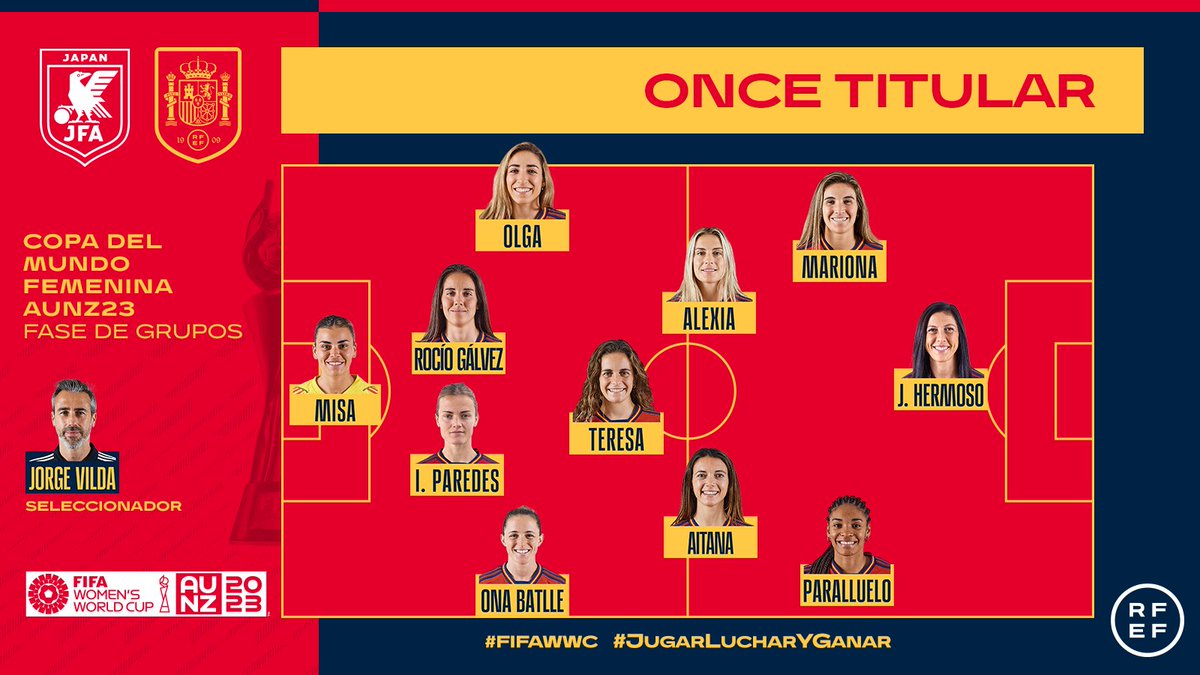 SEFutbolFem's tweet photo. 👤👤👤👤👤👤👤👤👤👤👤

🆚 #JPN - #ESP 

📺 @La1_tve 

#JugarLucharYGanar I  #FIFAWWC https://t.co/jw6o7QXr8r
