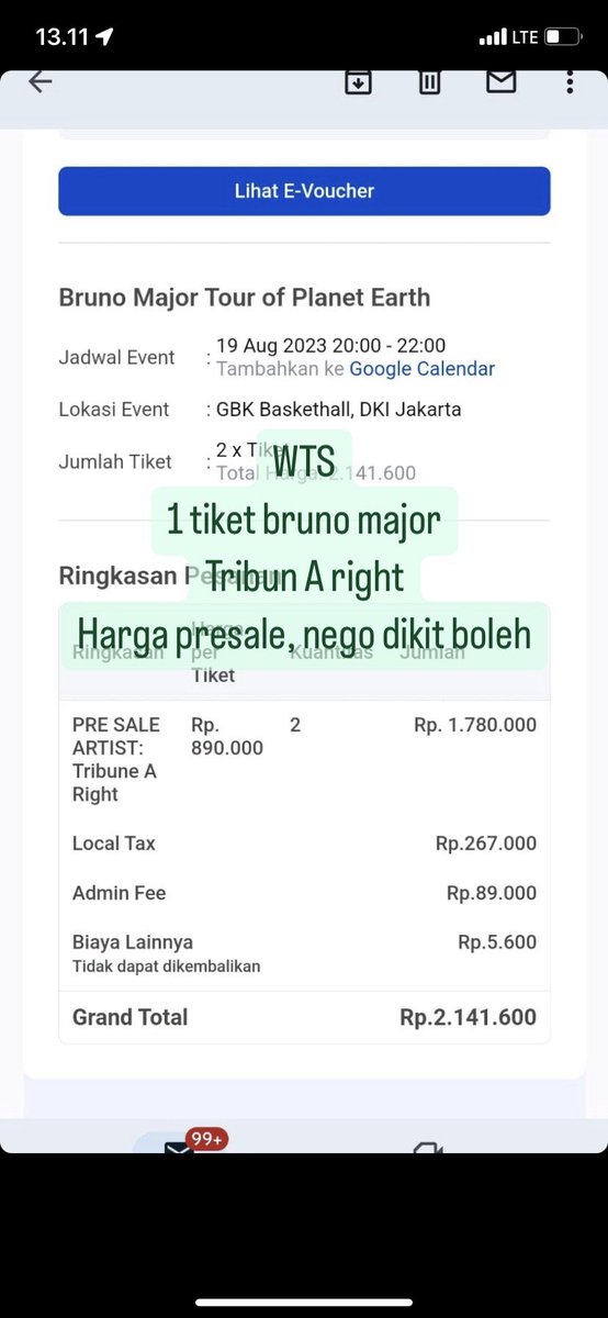 tsalinasari's tweet photo. WTS, 1 tiket bruno major jakarta, tribun A right, harga presale (nego dikit boleh). https://t.co/JxswbboMrY