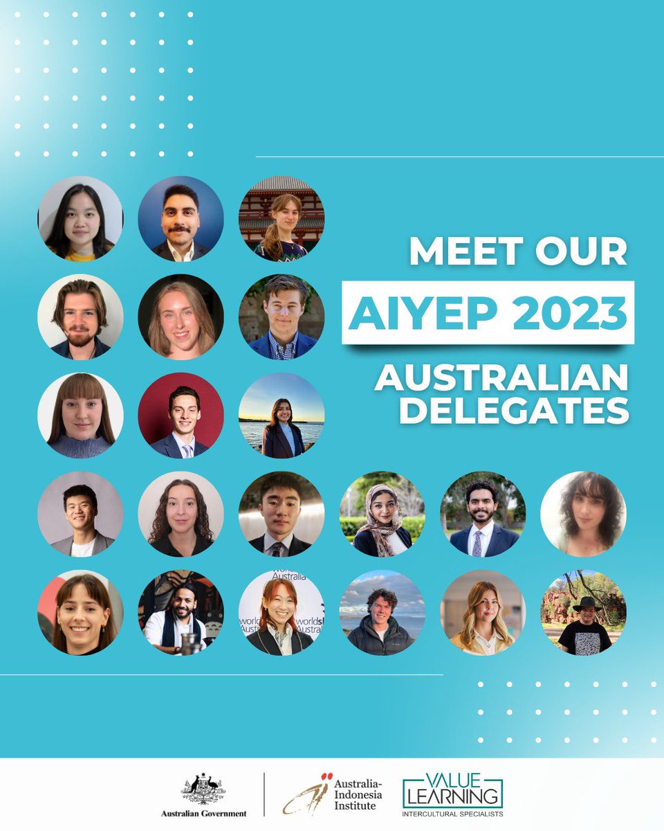 Here they are! It’s time to meet our Australian Delegates for the Australia-Indonesia Youth Exchange Program (AIYEP) 2023! 🤩

This year, AIYEP will bring together 21 Australians with 21 Indonesians to participate in a cultural exchange. 🇦🇺🇮🇩
<a href="/dfat/">Department of Foreign Affairs and Trade 🇦🇺</a>