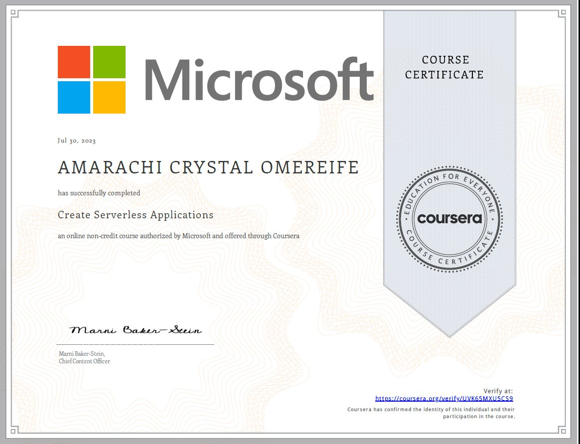 marameref's tweet image. 🎉 Exciting News! 🎉 Just completed the first of 8 courses in the Azure Developer Associate certification program on @Coursera! 🚀  #AzureDeveloperAssociate #CertificationJourney #ServerlessApplications #Coursera #ContinuousLearning #MicrosoftAzure #CloudComputing #Serverless