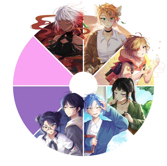 oc colorwheel fruit siblings for (dark) blue !!! momo and mikan hehehe  