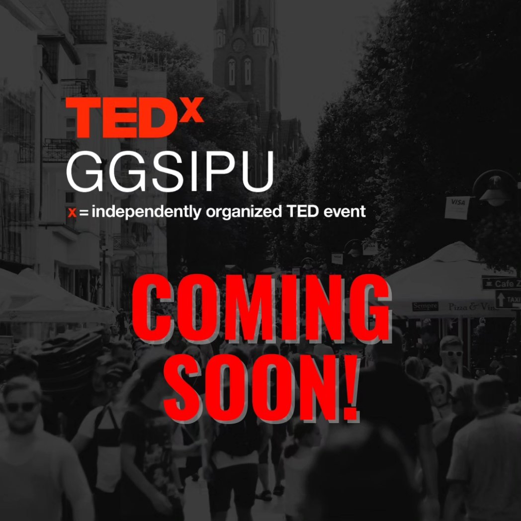 TEDxGGSIPU's tweet photo. ✨ Something is brewing up!✨
Be ready to get inspired! 
Clear your calendars!
#TedxGGSIPU  #ComingSoon
#tedx #ggsipu #ted #tedtalks #delhi #comingsoon #tedxtalks #tedxspeaker #tedxtalk #tedxyouth #tedxevents  #tedxspeakers #tedxindia #excited #events  #staytuned #vibe #trending https://t.co/PBfe11YzlX