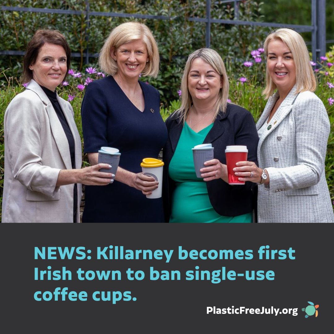 Almost 50 businesses in Killarney, Ireland have signed up to no longer offer single-use coffee cups and lids from 31 July in a bid to make the town the first in the country to be single-use coffee cup free.