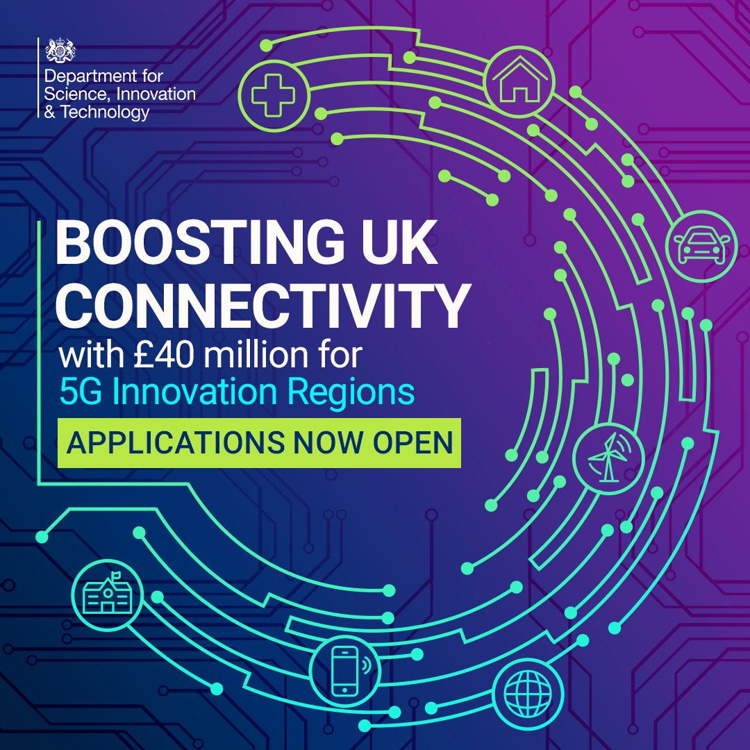 📶 5G will be the cornerstone of a cutting-edge digital economy that boosts growth and accelerates British innovation. Government is launching a £40m fund to drive adoption of 5G and unlock new opportunities for communities, business and public services. gov.uk/government/pub…