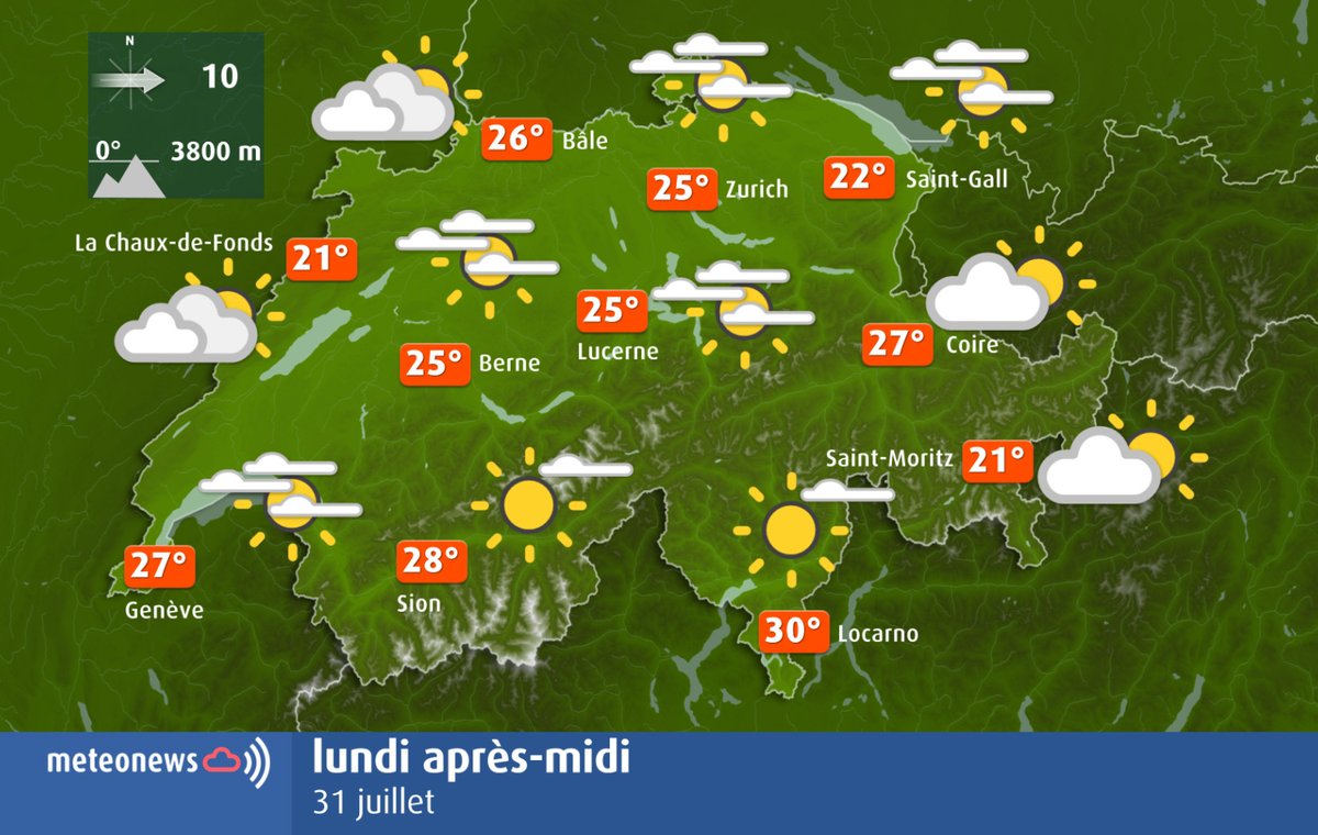 meteonewsSA's tweet photo. Le mois de juillet se termine sous des températures #agréables et un ciel parcouru de nuages d'altitude plus ou moins nombreux. Suite de #semaine nettement plus #variable et #venteuse en perspective -> https://t.co/jOLjrGp1BL (nb) https://t.co/3x6RIJKu2Q
