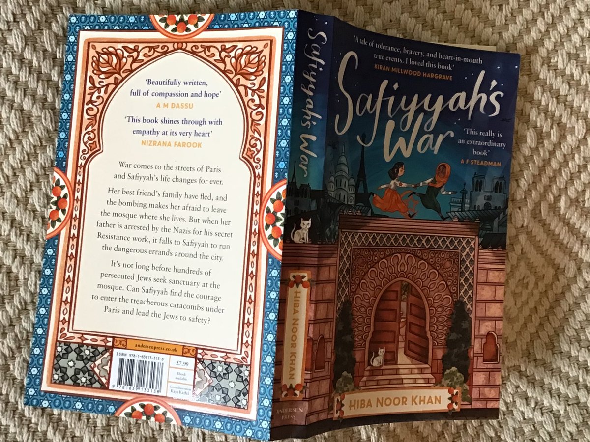 Based on a little-known piece of history #SafiyyahsWar throws a spotlight on the Muslims living in the Grand Mosque who helped Jews escape from Paris during the Nazi occupation. Strong themes of family & friendship, bravery & the power of faith. @HibaNoorKhan1 @AndersenPress