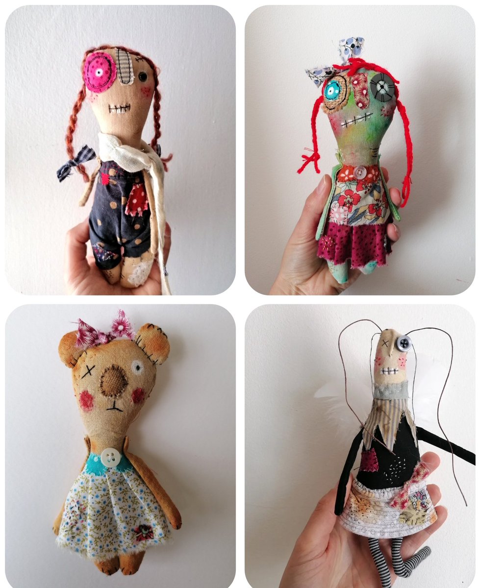 Canarylittle's tweet photo. Good morning #earlybiz

These beautiful handmade little dolls are inspired by folk art and designed to look wonderfully weird and perfectly imperfect

They are available on my website
https://t.co/8JISntf50h
#shopindie #CraftBizParty #MondayMotivation https://t.co/vkwWGyzVOI