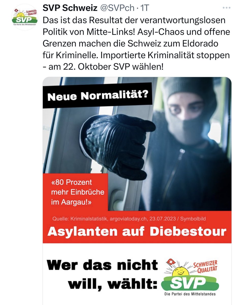 AD_BeBopp's tweet photo. @HPPortmann Das ist der gleiche Stil der extremen Rechten in unserem Land, die allerdings bereit ist zu noch drastischeren Mittel, siehe Parteipräsident AG. Die einen einklagen und mit den anderen unter die Decke zu kriechen, ist nicht sehr konsequent. Sie wissen ja wofür die SVP steht. https://t.co/KMWFF7OBWZ