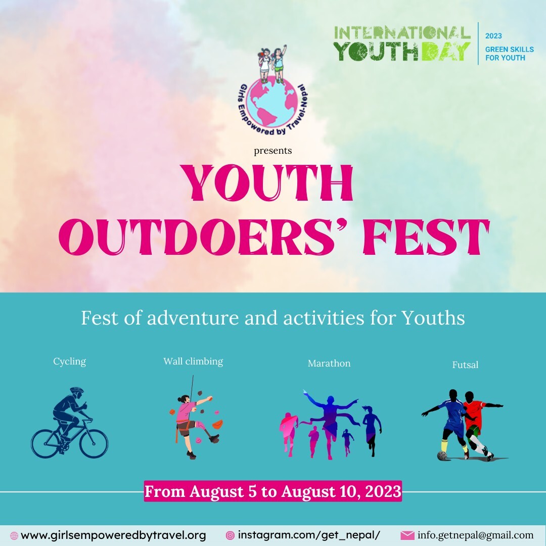 ktmcyclecity's tweet photo. We are honored to collaborate with @get_nepal for the Youth Outdoer's Fest!
#YouthOutDoersFest #GirlsEmpoweredByTravel #InternationalYouthDay2023 #Cycling #WallClimbing #Marathon #Futsal #GreenSkillsForYouth #CCNN #CycleCityNetworkNepal #Cycling #Kathmandu #Nepal https://t.co/4ThEeMQrLR