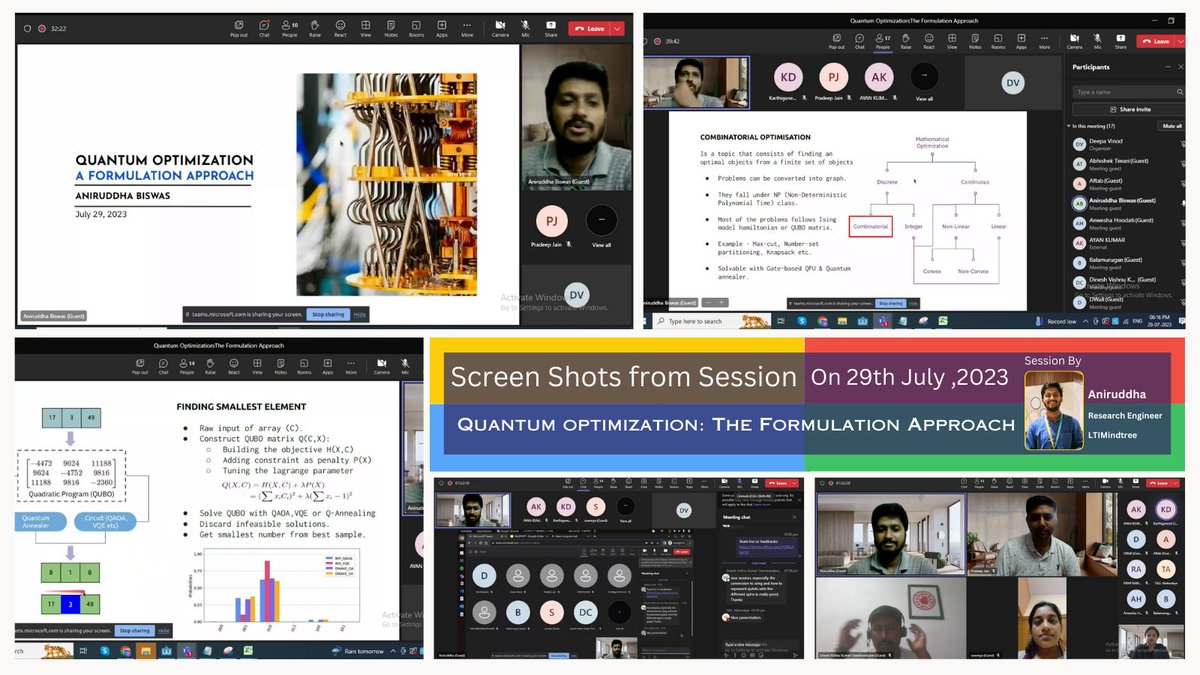 MyQuantumTech's tweet photo. Title: Quantum Optimization:The Formulation Approach
Date: 29/07/2023
Time: 6PM to 8PM IST
By
Aniruddha
Research Engineer
LTI MindTree https://t.co/q93hEk2yFY