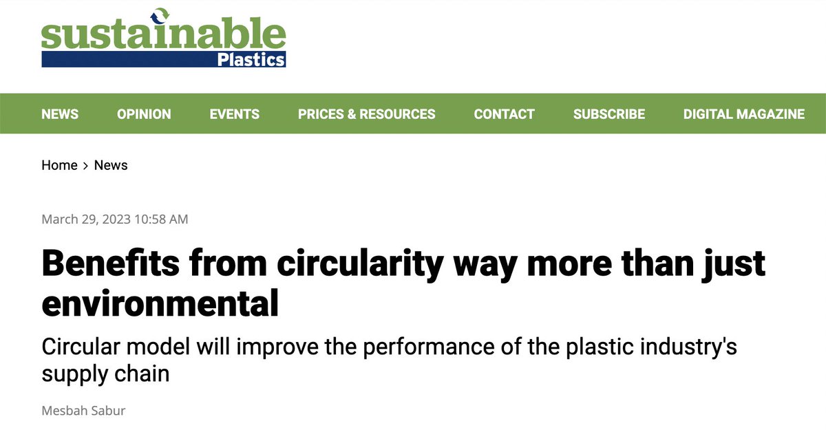 I shared my knowledge about the #circular plastics supply chain with @SustainPlastics. Learn how circularity improves performance, reduces waste, and strengthens relationships. Read the article here: eu1.hubs.ly/H04Gzwd0