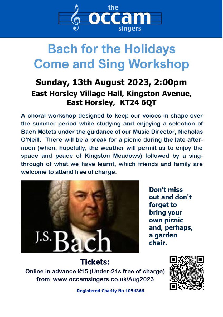 There is still time to book for this workshop if you would like to join us! the-occam-singers.sumupstore.com