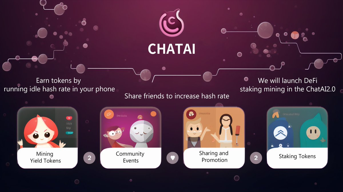 _ChatAI_'s tweet image. 🚀Welcome to ChatAI, a social platform based on artificial intelligence. Here, your conversations are your wealth. #CHATAI #CHATCOIN #CHATMINING