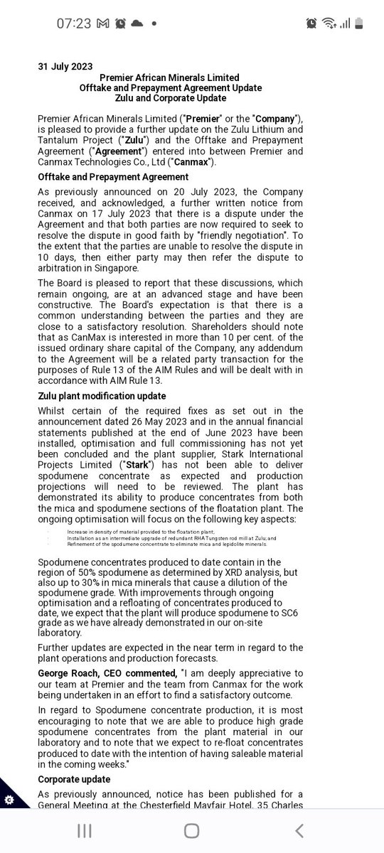 that_stocks_guy's tweet photo. #PREM #lithium #zulu #shares

I'm sorry did I just read that Canmax are still negotiating and that SC6 is nearly achievable?

Because I thought we all decided spodumene producers are ten a penny, and that Stark agreed to stake its reputation on some dirt.

How the turn tables. https://t.co/5uSbikhAdk