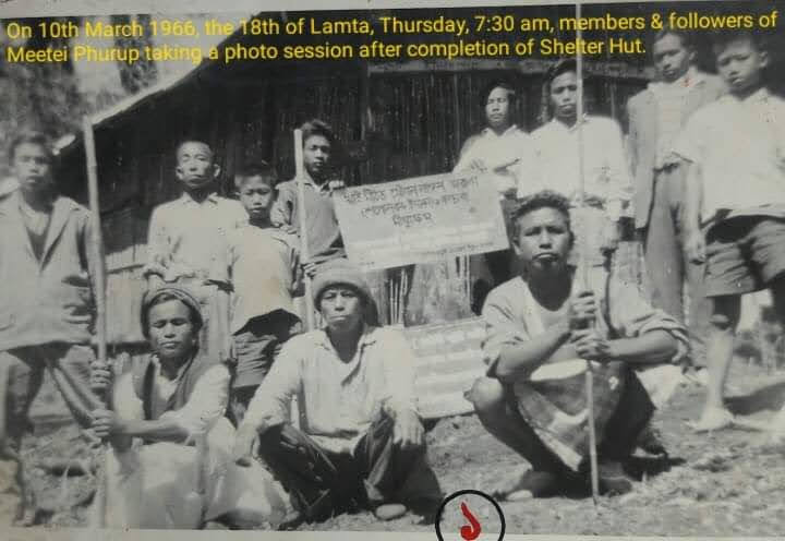 ❗ Pics of Members of Meitei Phurub building shelter hut and performing religious rituals in March 1966 at Koubru, a sacred site for Meiteis since time immemorial and part of our Meitei folklore. ❗This is the same site Chin Kuki Prof Kham Suan said that over the last few years