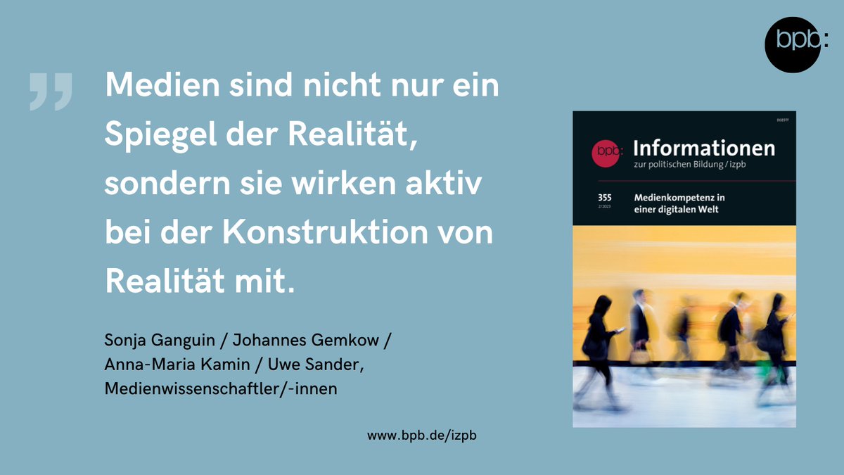 Wie orientieren wir uns in einer Welt, die immer digitaler wird? Wie erkennen wir, welche Informationen echt, wahr und relevant sind? Kann #Medienkompetenz erlernt werden? 

➡️ Antworten gibt's in den neuen Informationen zur politischen Bildung: bpb.de/523262