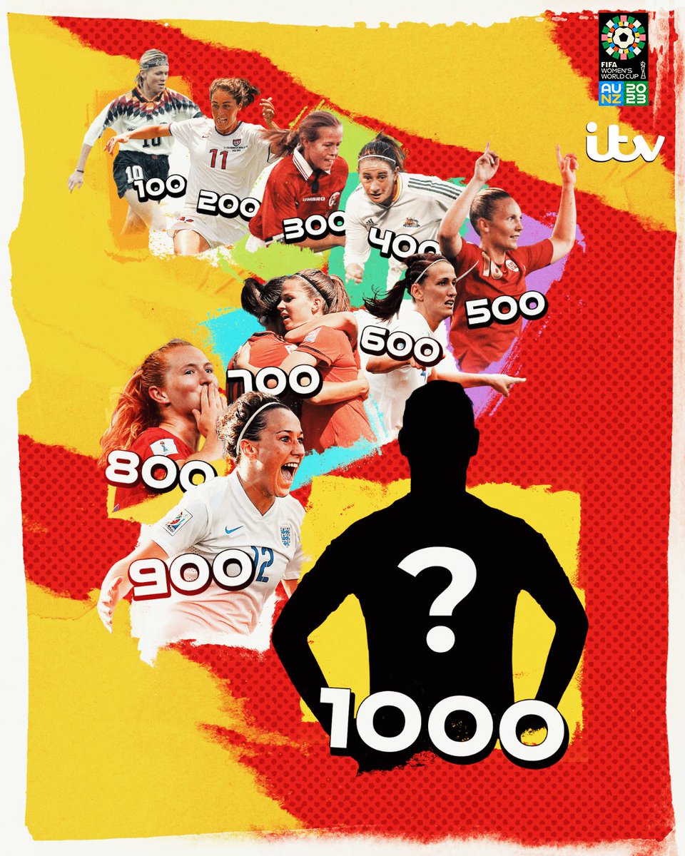 ITV Football (@itvfootball) on Twitter photo There's been 996 goals scored in every #FIFAWWC so far...
๐๐๐ - Ragnhild Gulbrandsen
๐๐๐ - <a href="/JillScottJS8/">Jill Scott MBE</a>
๐๐๐ - <a href="/Melanie_Leupolz/">Melanie Leupolz</a>
๐๐๐ - <a href="/sammymewy/">Samantha Mewis</a>
๐๐๐ - <a href="/LucyBronze/">Lucy Bronze MBE</a>
Who will score the 1000th goal? ๐ There's been 996 goals scored in every #FIFAWWC so far...
๐๐๐ - Ragnhild Gulbrandsen
๐๐๐ - <a href="/JillScottJS8/">Jill Scott MBE</a>
๐๐๐ - <a href="/Melanie_Leupolz/">Melanie Leupolz</a>
๐๐๐ - <a href="/sammymewy/">Samantha Mewis</a>
๐๐๐ - <a href="/LucyBronze/">Lucy Bronze MBE</a>
Who will score the 1000th goal? ๐